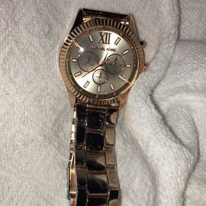 MK designer inspired watch, Rose Gold